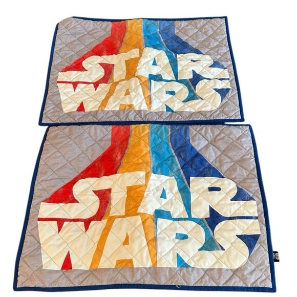Star Wars 40th Anniversary Standard Quilted Pillow Case Set 2 Logo Gray Blue - Picture 1 of 6